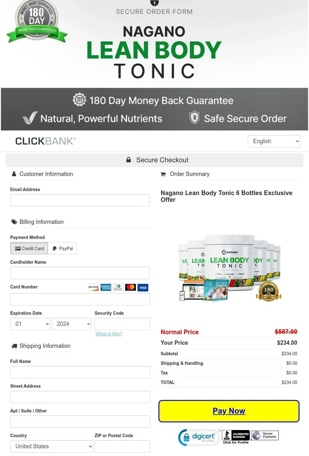 Nagano Tonic Nagano Tonic - Order Page